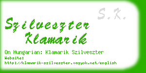 szilveszter klamarik business card